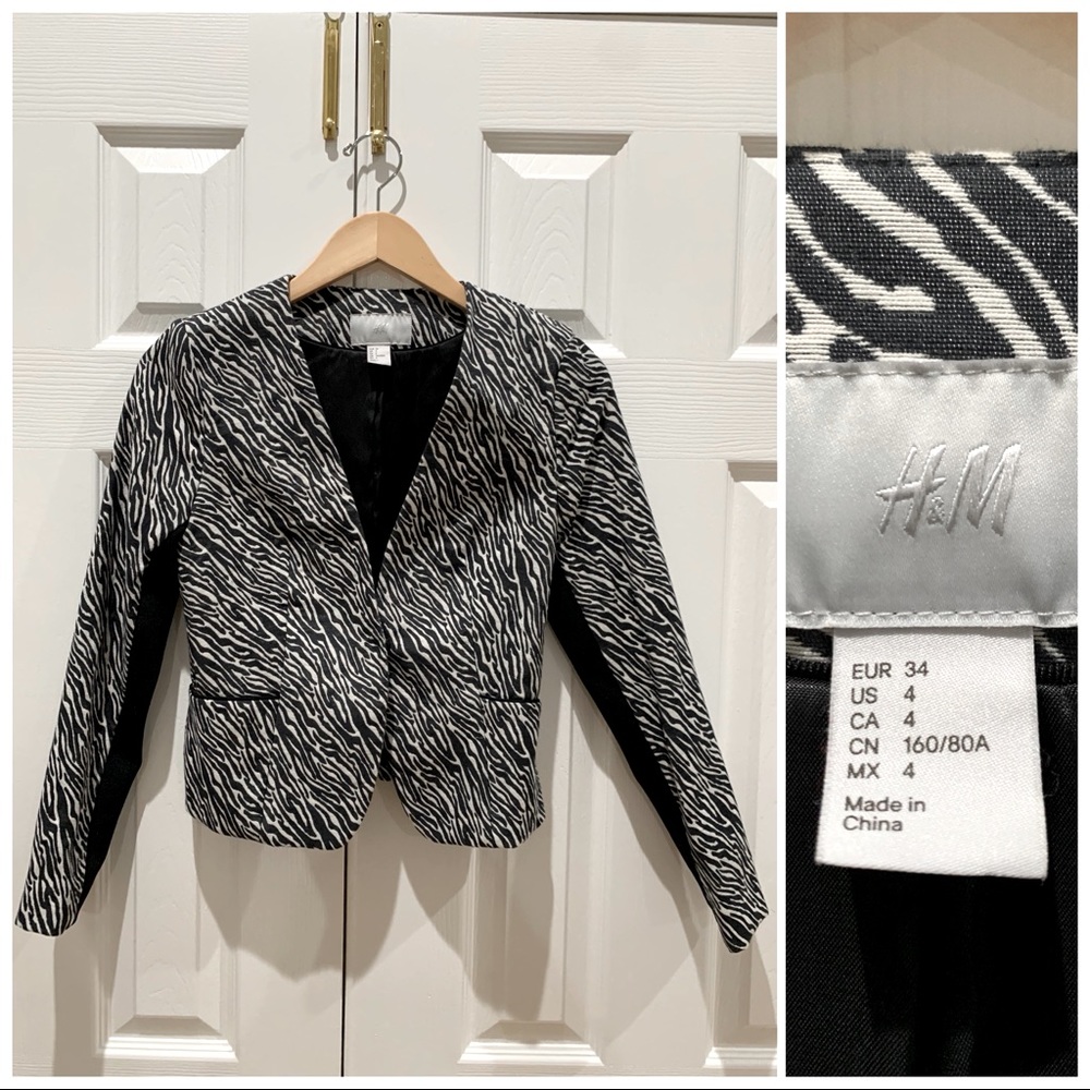 H&M Zebra Print Blazer